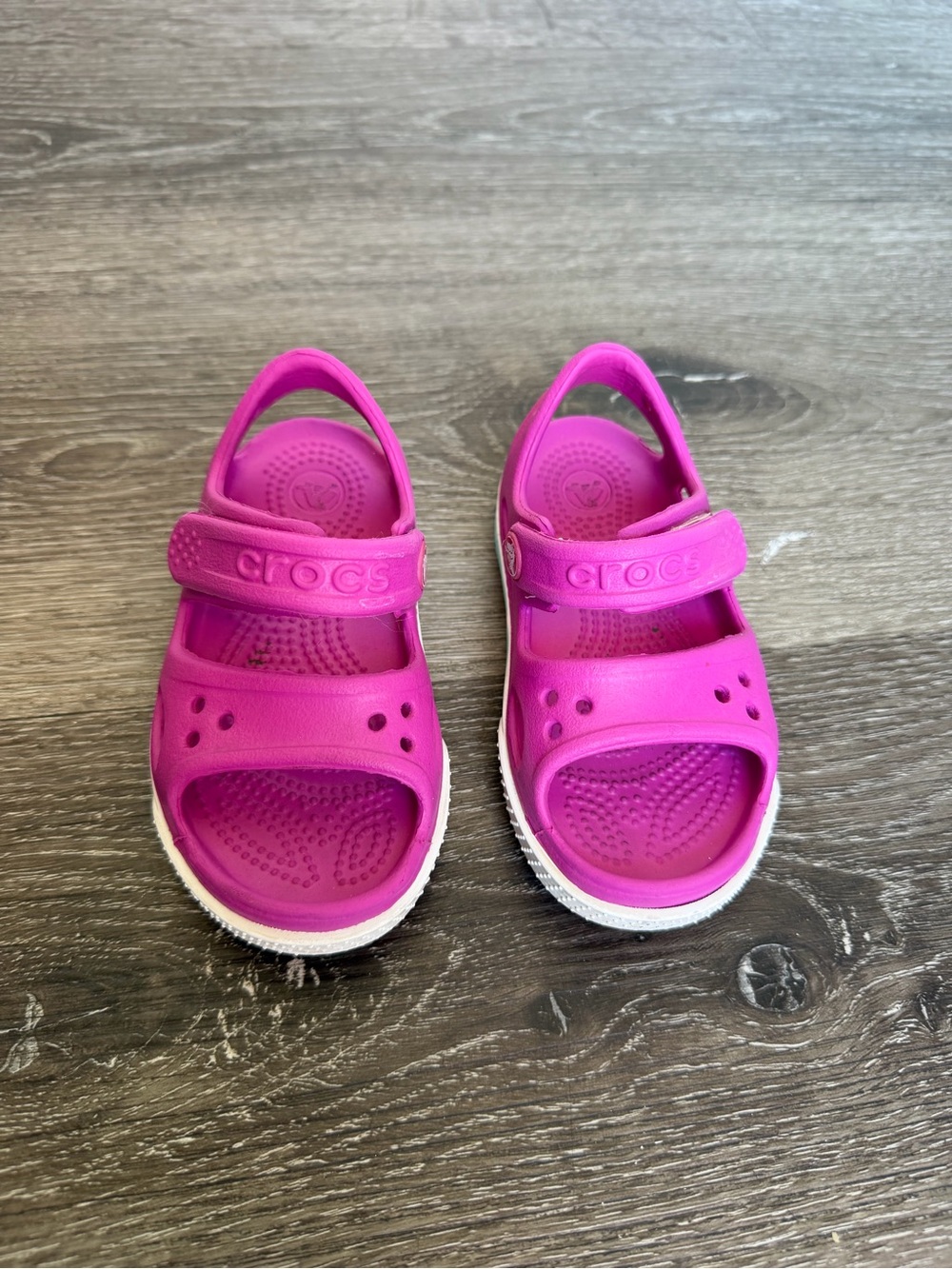 CROCS Kids Vibrant Fuchsia Sandals with Adjustable Strap